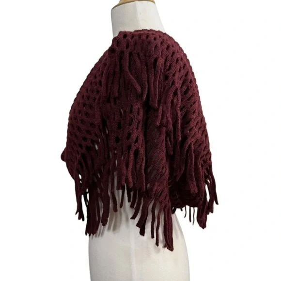 Teal Knitted Fringe Shawl - Picture 9 of 10